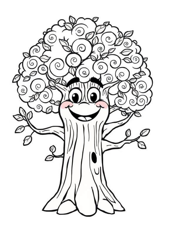 colorful cartoon tree illustration