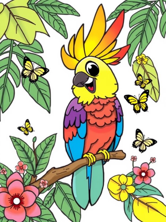 colorful cockatoo art activity