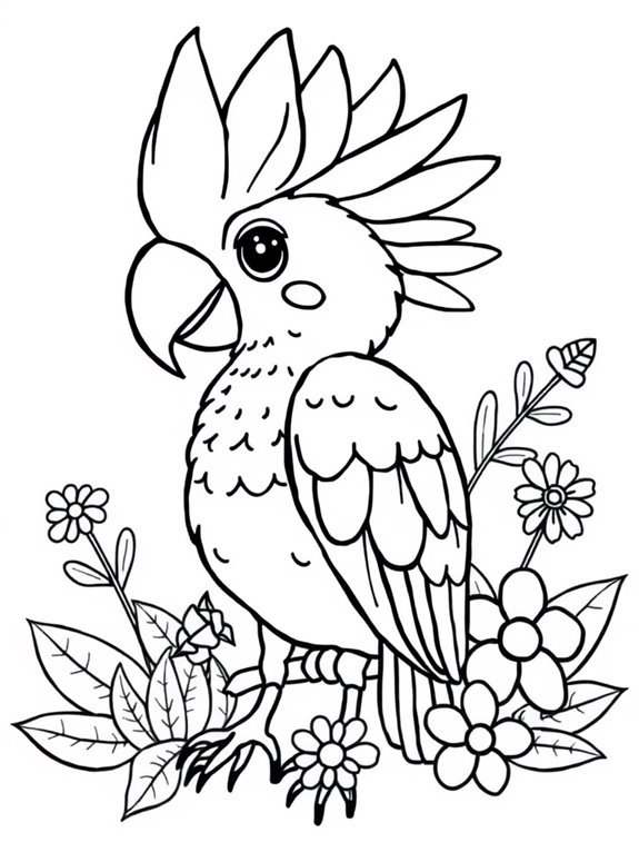 colorful cockatoo art printable