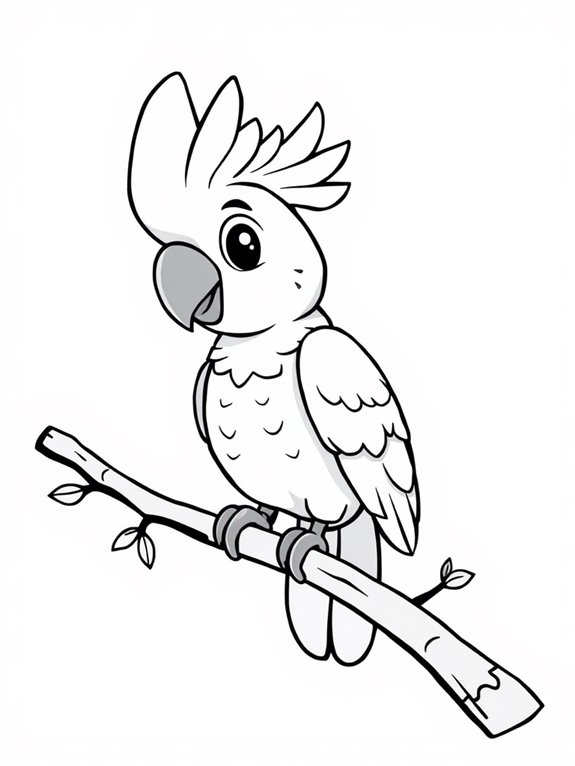 colorful cockatoo cartoon art