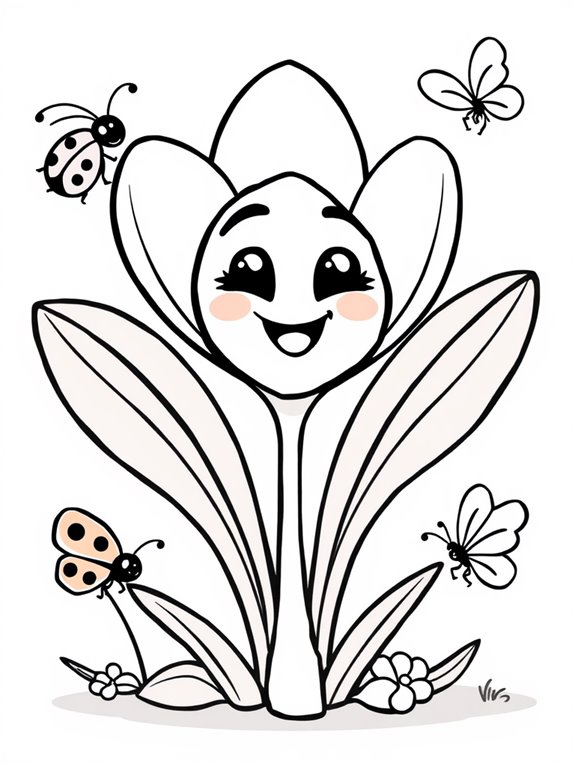 colorful crocus cartoon illustration