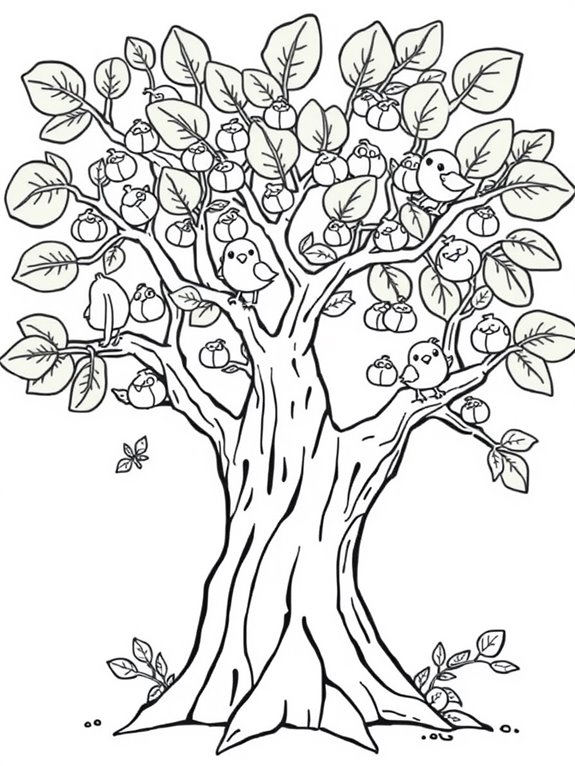 colorful fig tree illustration