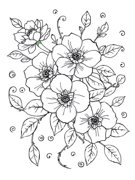 colorful flower coloring page