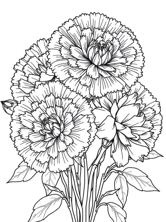 colorful flower coloring page