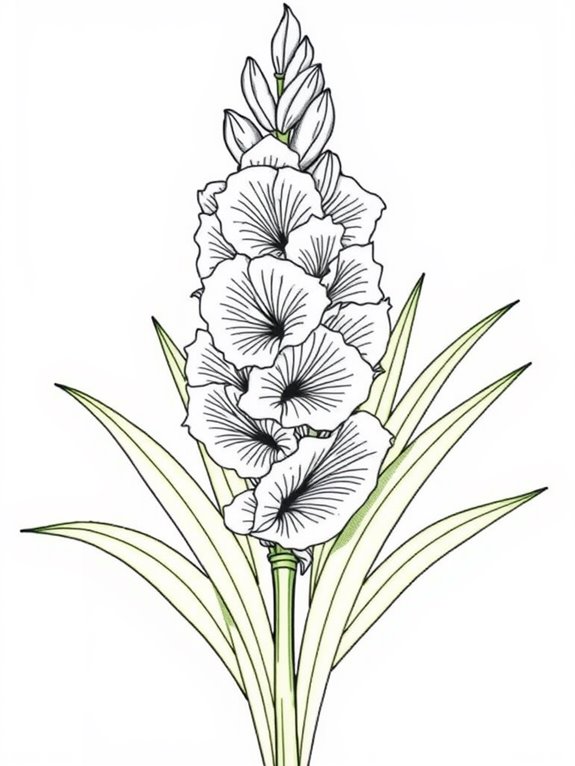 colorful gladiolus flower design