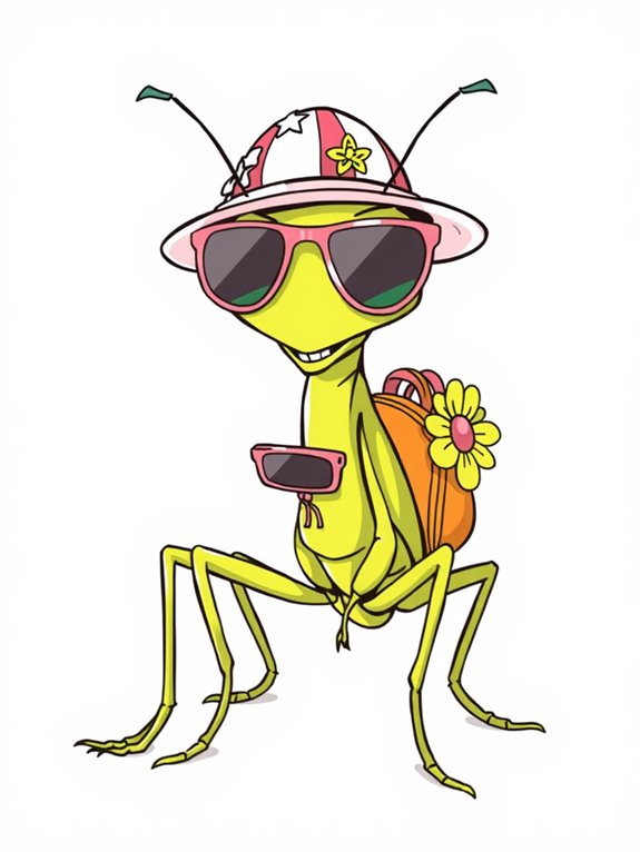 colorful mantis with accessories