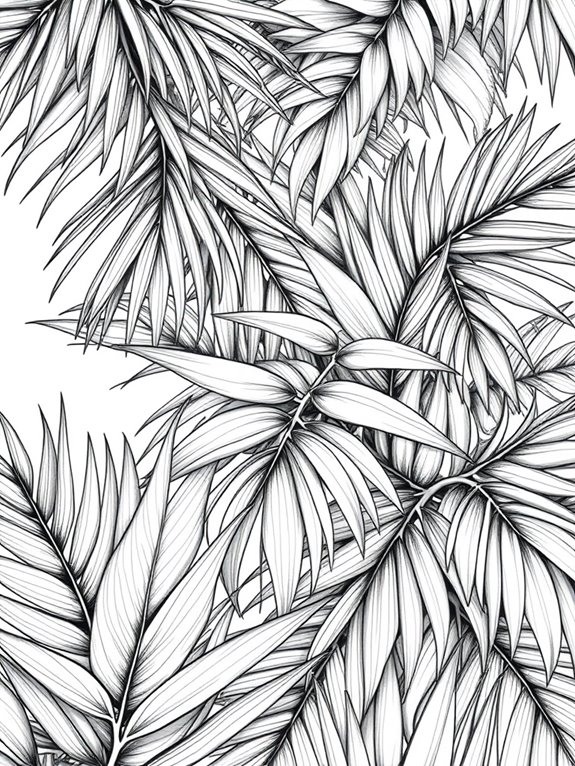 colorful palms foliage illustration