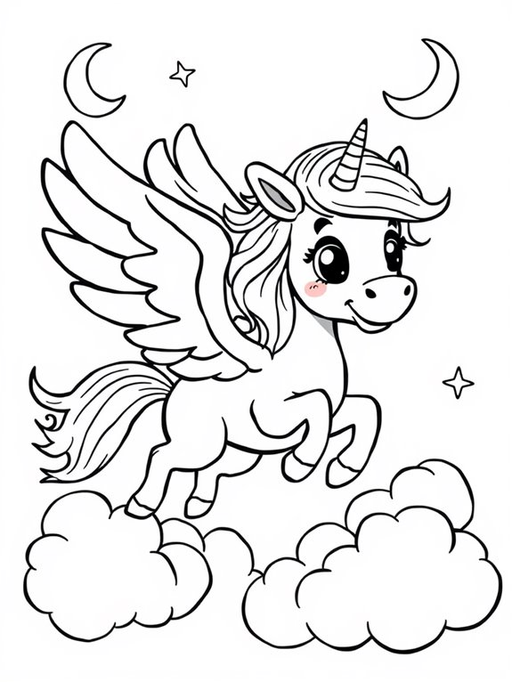 colorful pegasus coloring page