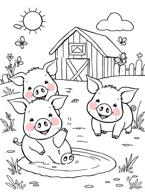 colorful pigs for kids