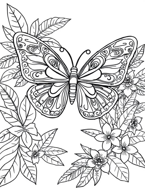 colorful rainforest butterfly illustration