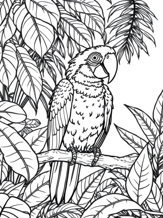 colorful rainforest parrot illustration