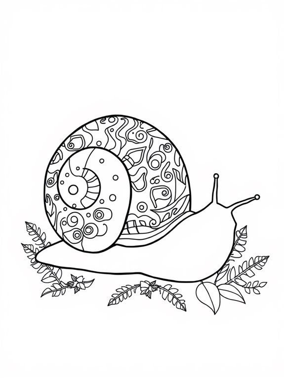 colorful rainforest snail illustration