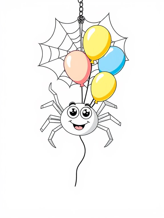 colorful spider with balloons