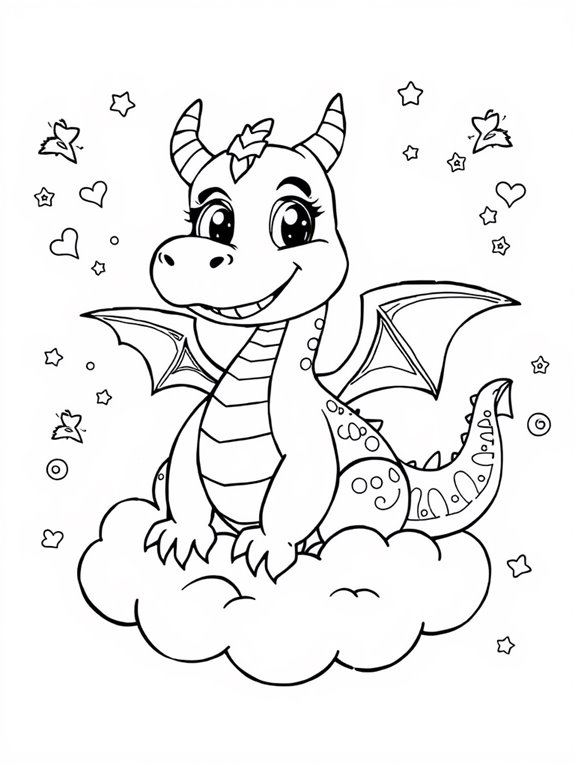 colorful whimsical dragon design