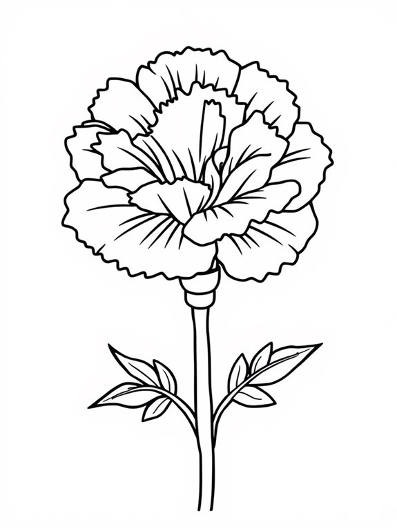 coloring page for carnations