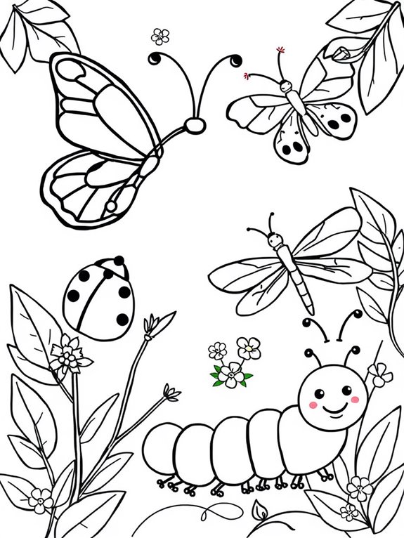 coloring page for insects