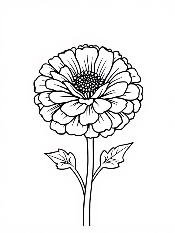 coloring page for marigolds