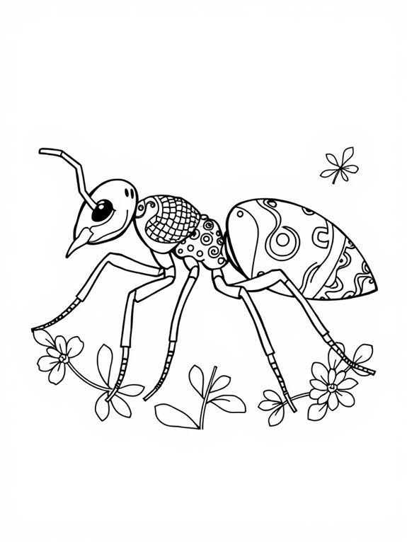 coloring page of ants