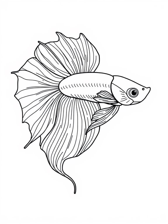 coloring page of betta