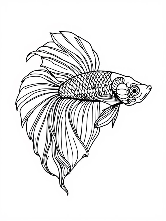 coloring page of betta