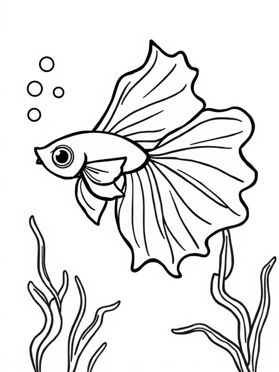 coloring page of betta