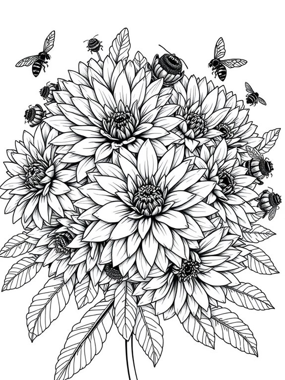 coloring page of chrysanthemums