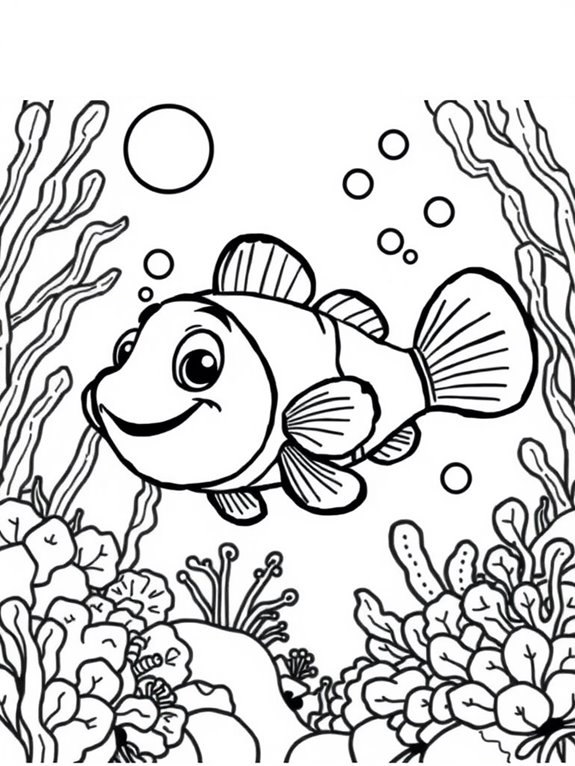 coloring page of clownfish