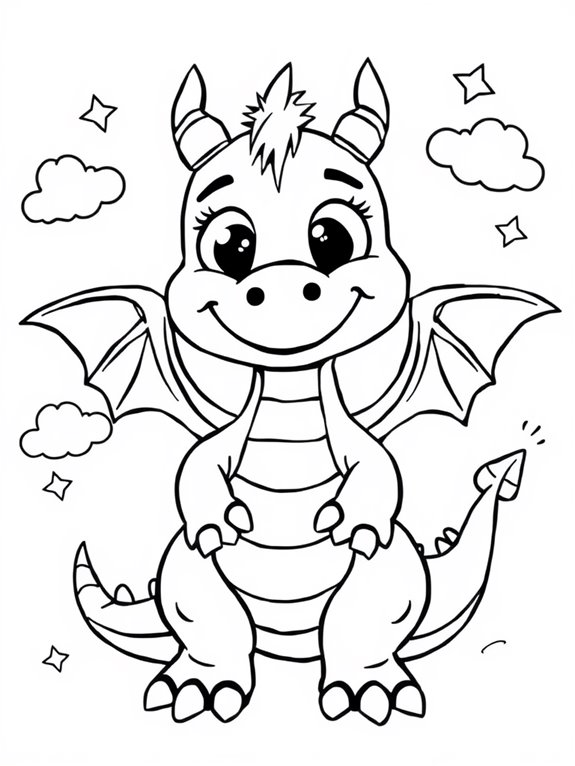 coloring page of dragon