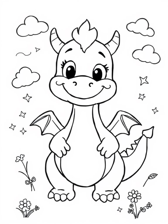 coloring page of dragon