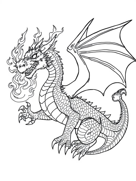 coloring page of dragon