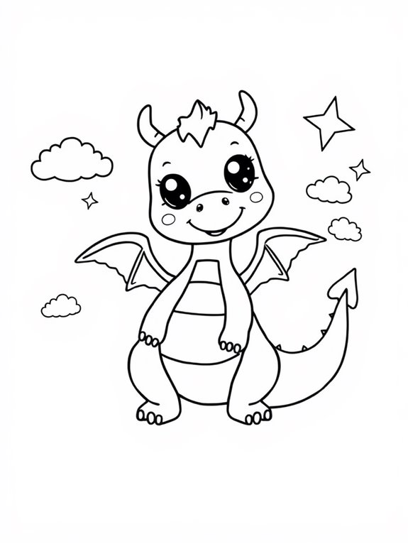 coloring page of dragon