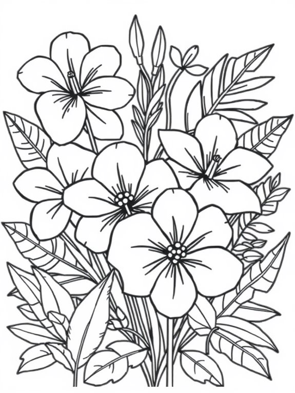 coloring page of flowers