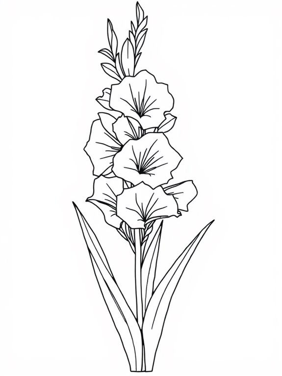 coloring page of gladiolus