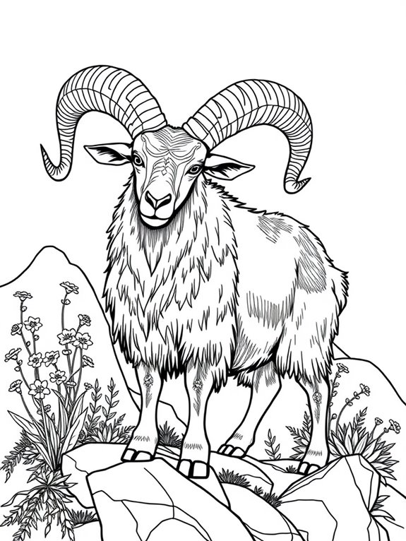 coloring page of goats