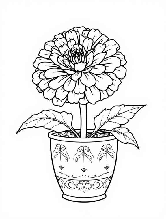 coloring page of marigold