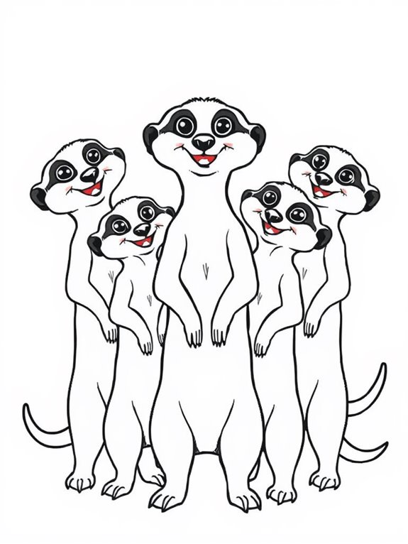 coloring page of meerkats