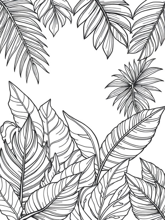 coloring page of palms