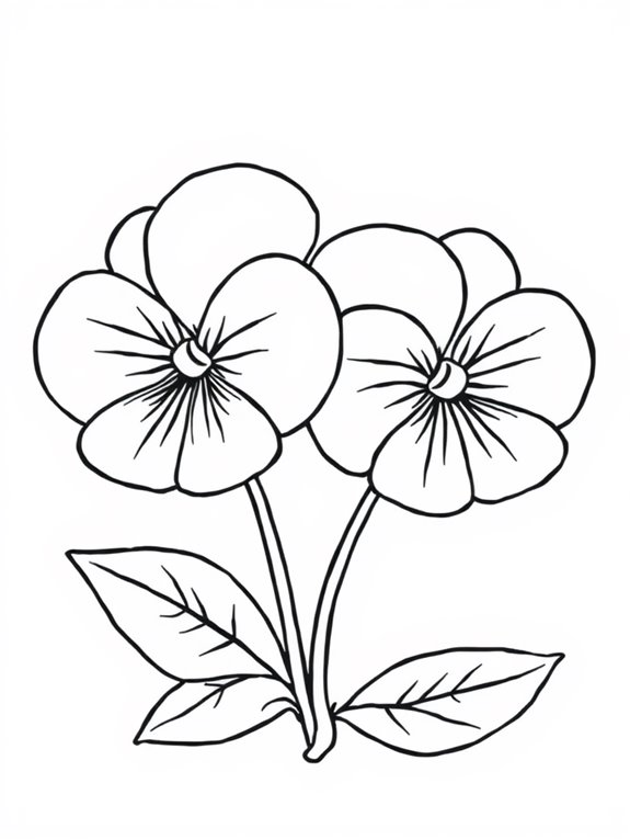 coloring page of pansies