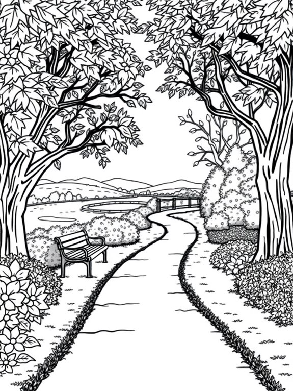 coloring page of park