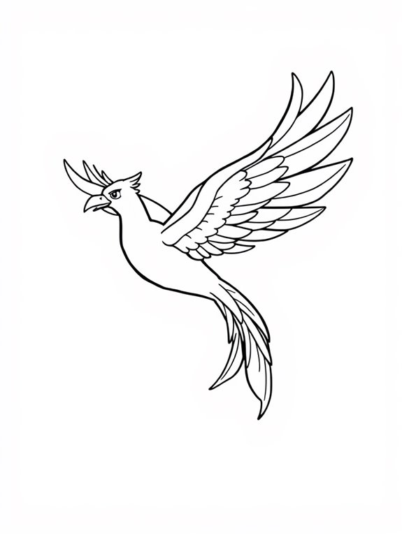 coloring page of phoenix