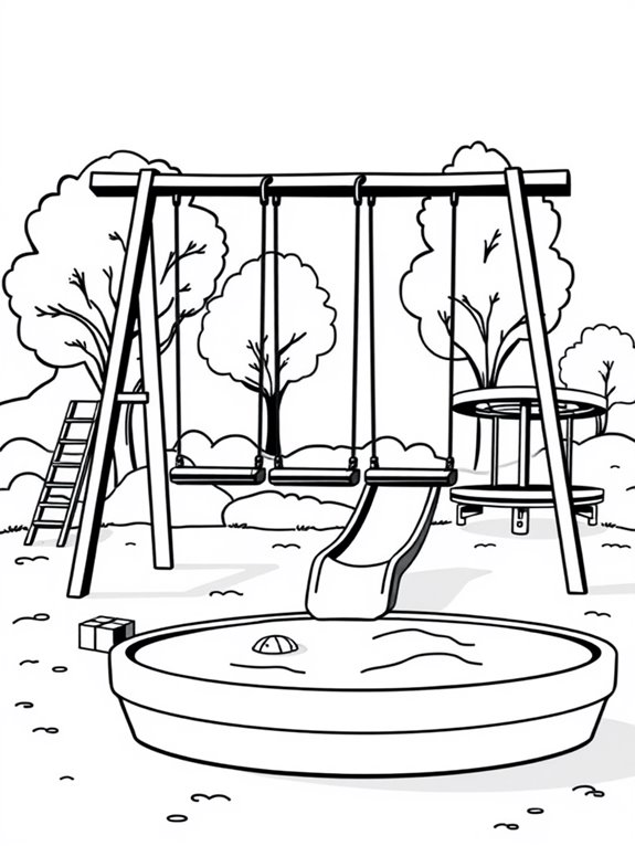 coloring page of playground