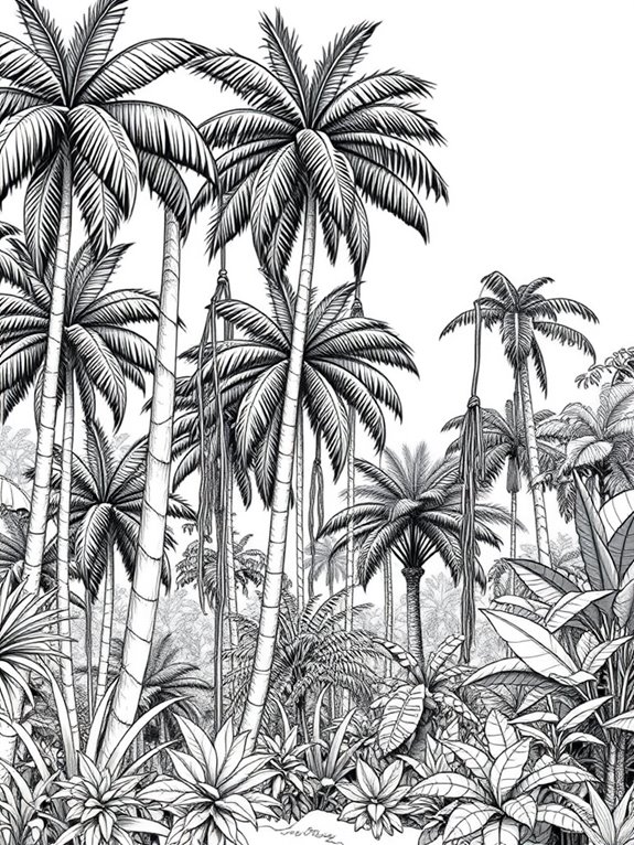 coloring page of rainforest