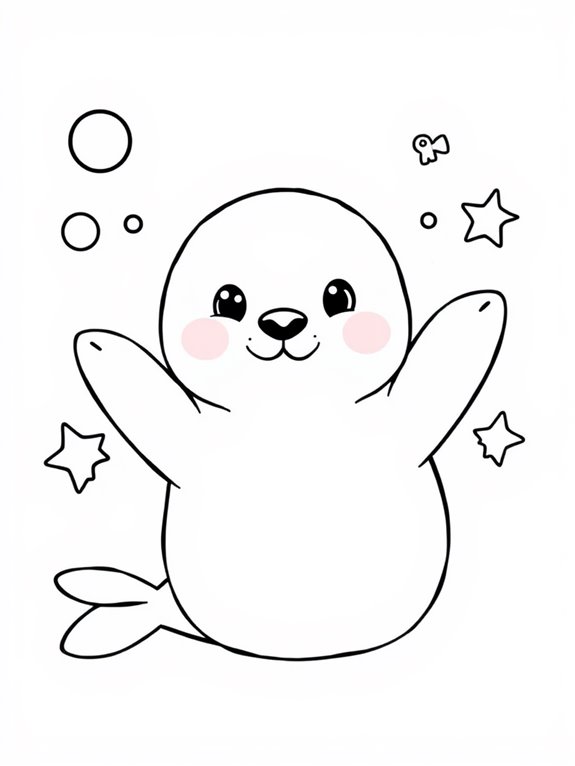 coloring page of seals