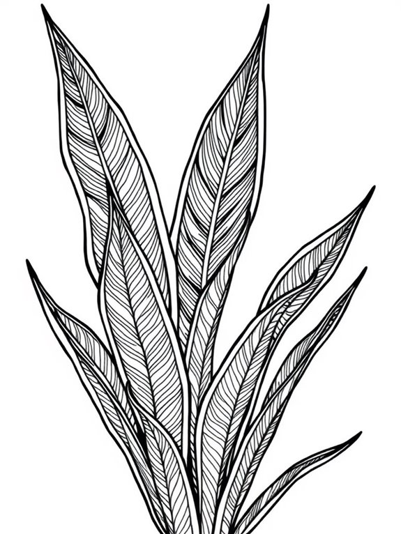 coloring page of snake plant