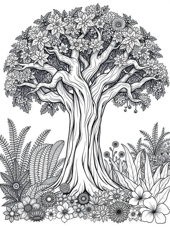 coloring page of trees