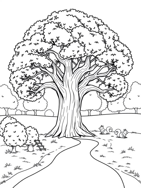 coloring page of trees