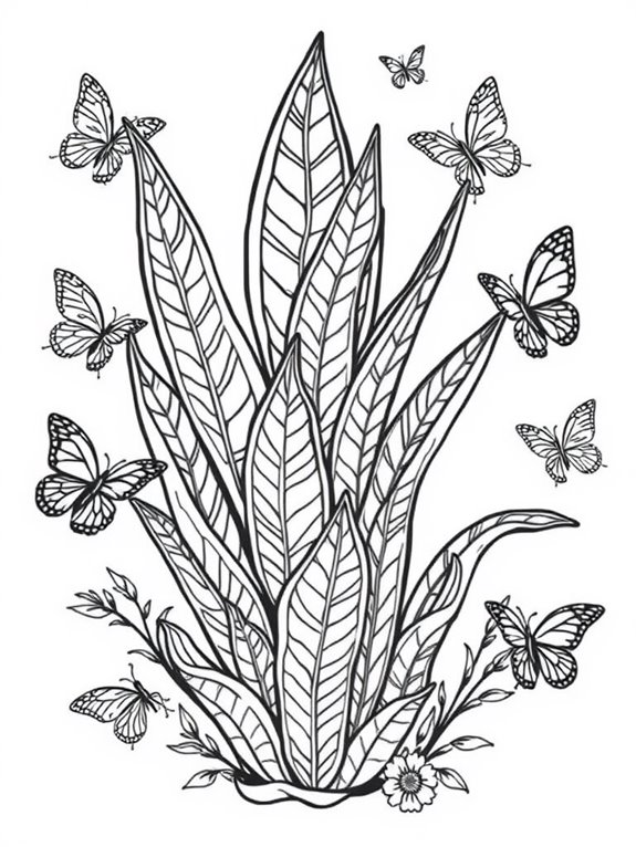 coloring page with butterflies