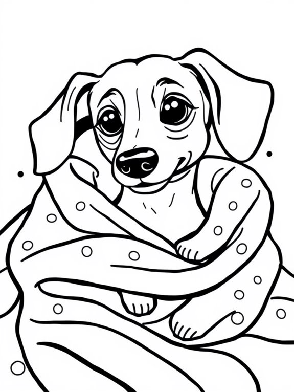 cozy dachshund blanket coloring