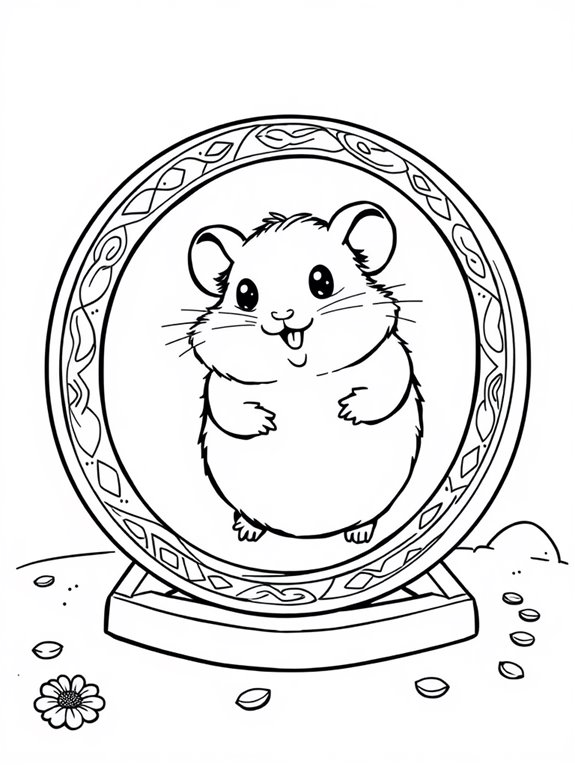 cozy hamster in wheel