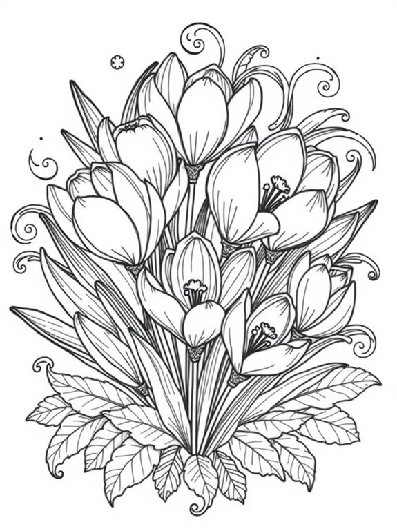 crocus flower coloring design